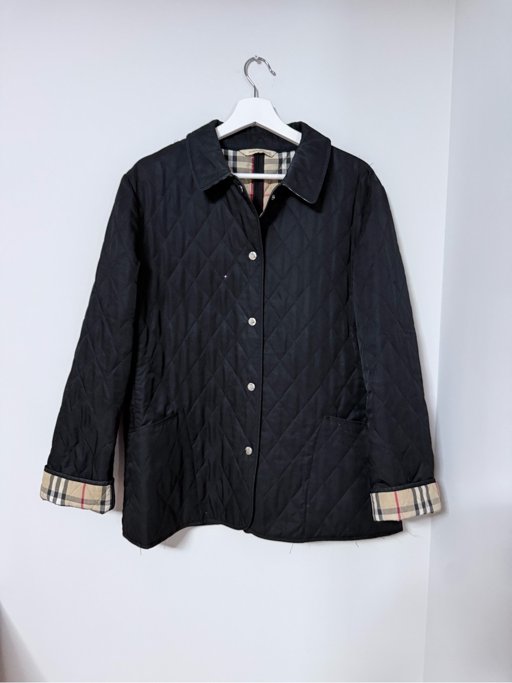 Burberry Brit Women L Quilted Jacket Nova Check Designer Luxury Lightweight Coat
